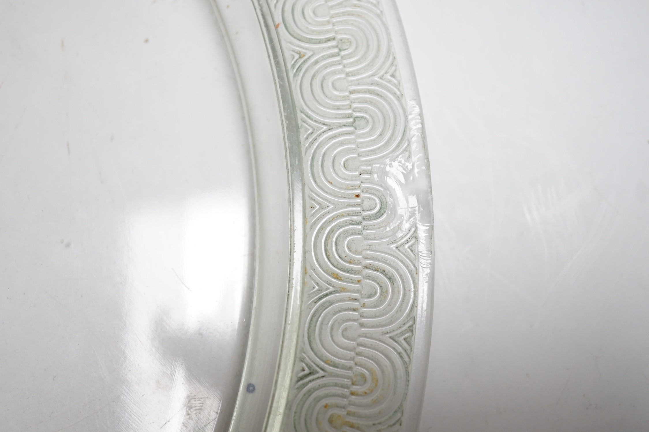 R. Lalique France, a circular dish, (chipped), 35.5cm diameter